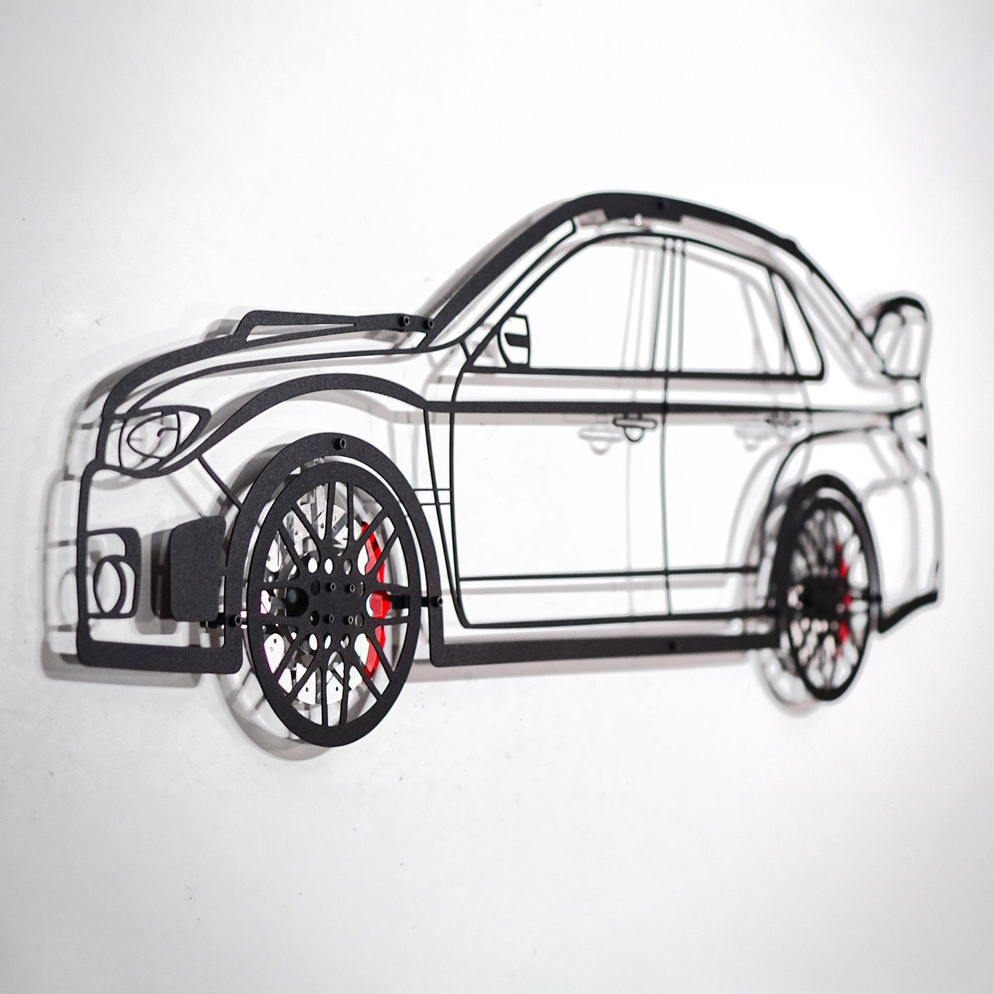 Subaru Impreza Wall Art – Rally Legend Steel Silhouette with Spinning Wheels-KAFMEKA042 - Tampa Home & Garden Store