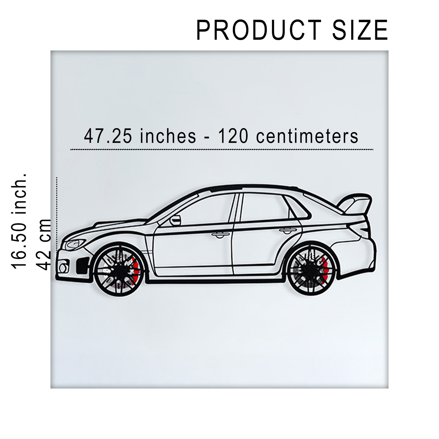 Subaru Impreza Wall Art – Rally Legend Steel Silhouette with Spinning Wheels-KAFMEKA042 - Tampa Home & Garden Store
