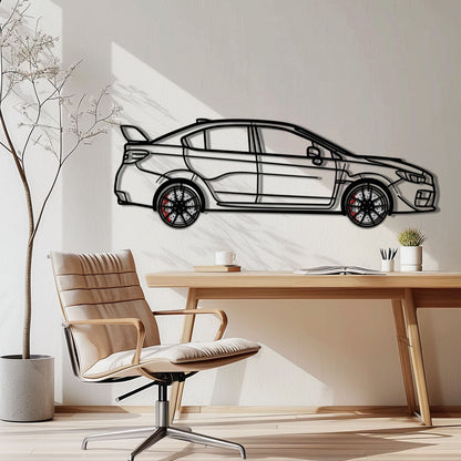 Subaru WRX Metal Car Wall Art with Rotating Wheels - Rally Legend Silhouette - Interactive Automotive Wall Decor - KAFMEKA155 - Tampa Home & Garden Store