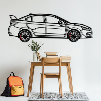 Subaru WRX Metal Car Wall Art with Rotating Wheels - Rally Legend Silhouette - Interactive Automotive Wall Decor - KAFMEKA155 - Tampa Home & Garden Store