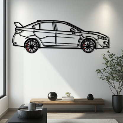 Subaru WRX Metal Car Wall Art with Rotating Wheels - Rally Legend Silhouette - Interactive Automotive Wall Decor - KAFMEKA155 - Tampa Home & Garden Store