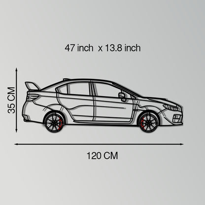 Subaru WRX Metal Car Wall Art with Rotating Wheels - Rally Legend Silhouette - Interactive Automotive Wall Decor - KAFMEKA155 - Tampa Home & Garden Store