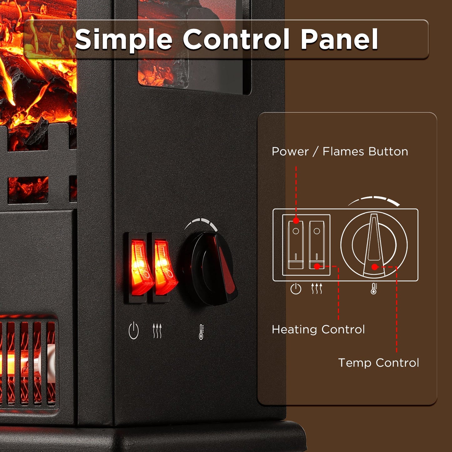 Suburbs TS17Q Electric Fireplace Stove Heater - Tampa Home & Garden Store