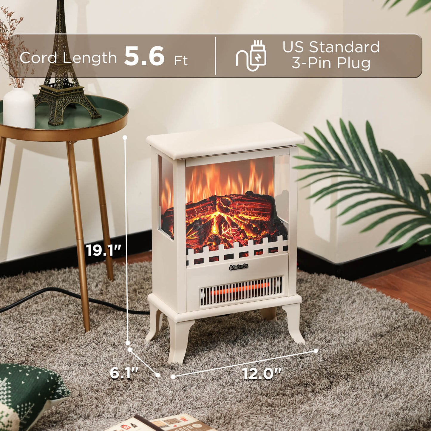 Suburbs TS17Q Electric Fireplace Stove Heater - Tampa Home & Garden Store