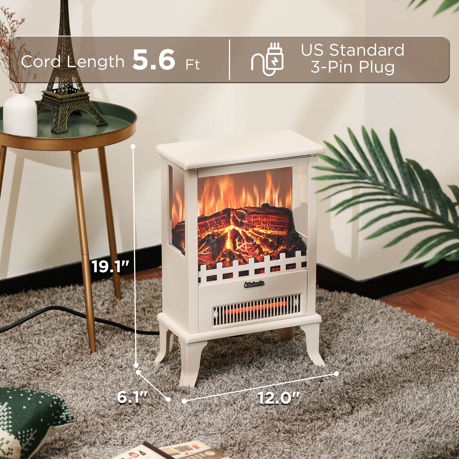 Suburbs TS17Q Electric Fireplace Stove Heater - Tampa Home & Garden Store