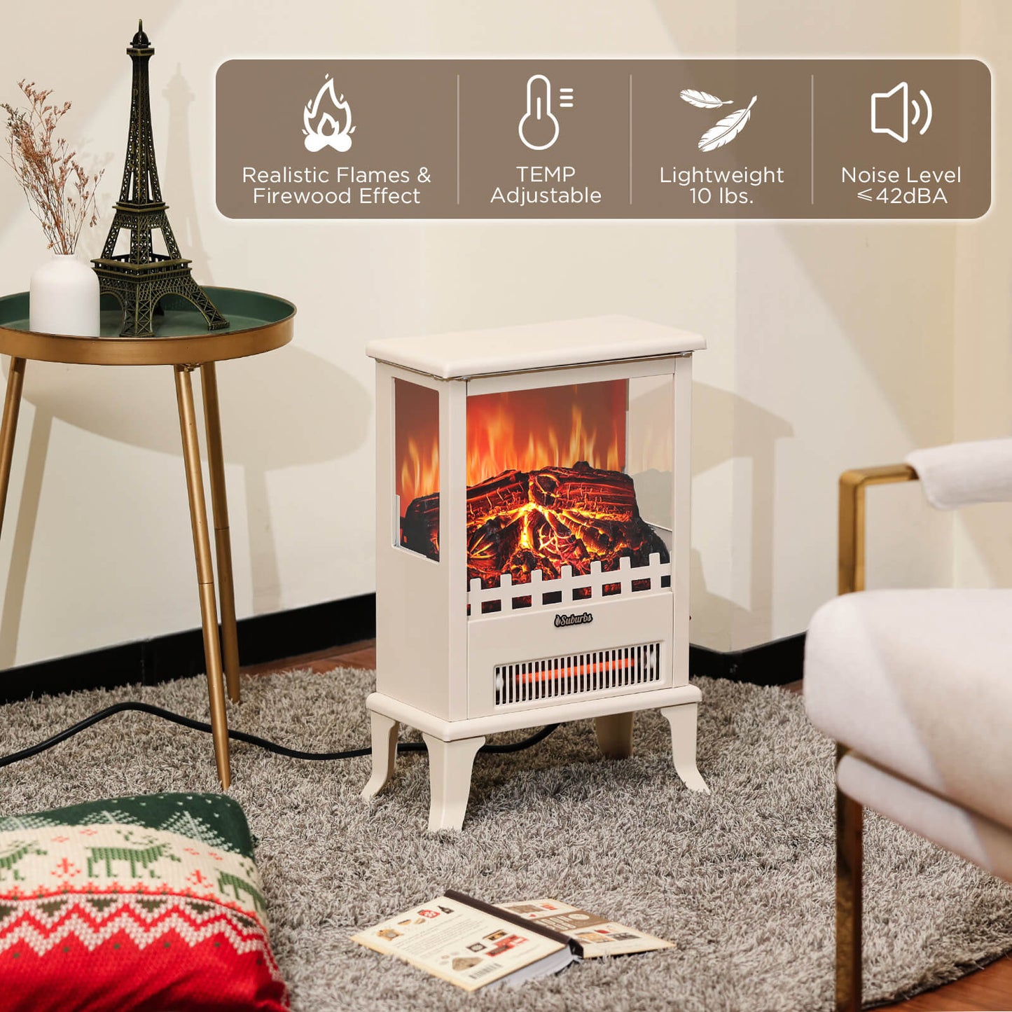 Suburbs TS17Q Electric Fireplace Stove Heater - Tampa Home & Garden Store