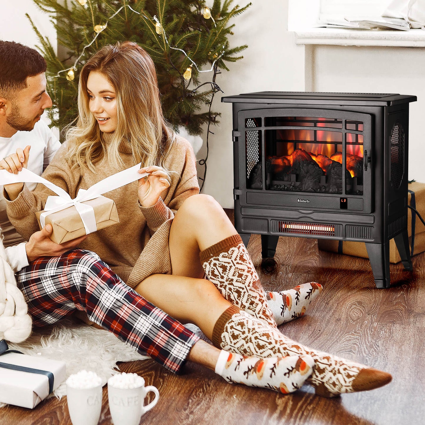 Suburbs TS25 Smart Electric Fireplace Stove Heater, WiFi Enabled - Tampa Home & Garden Store