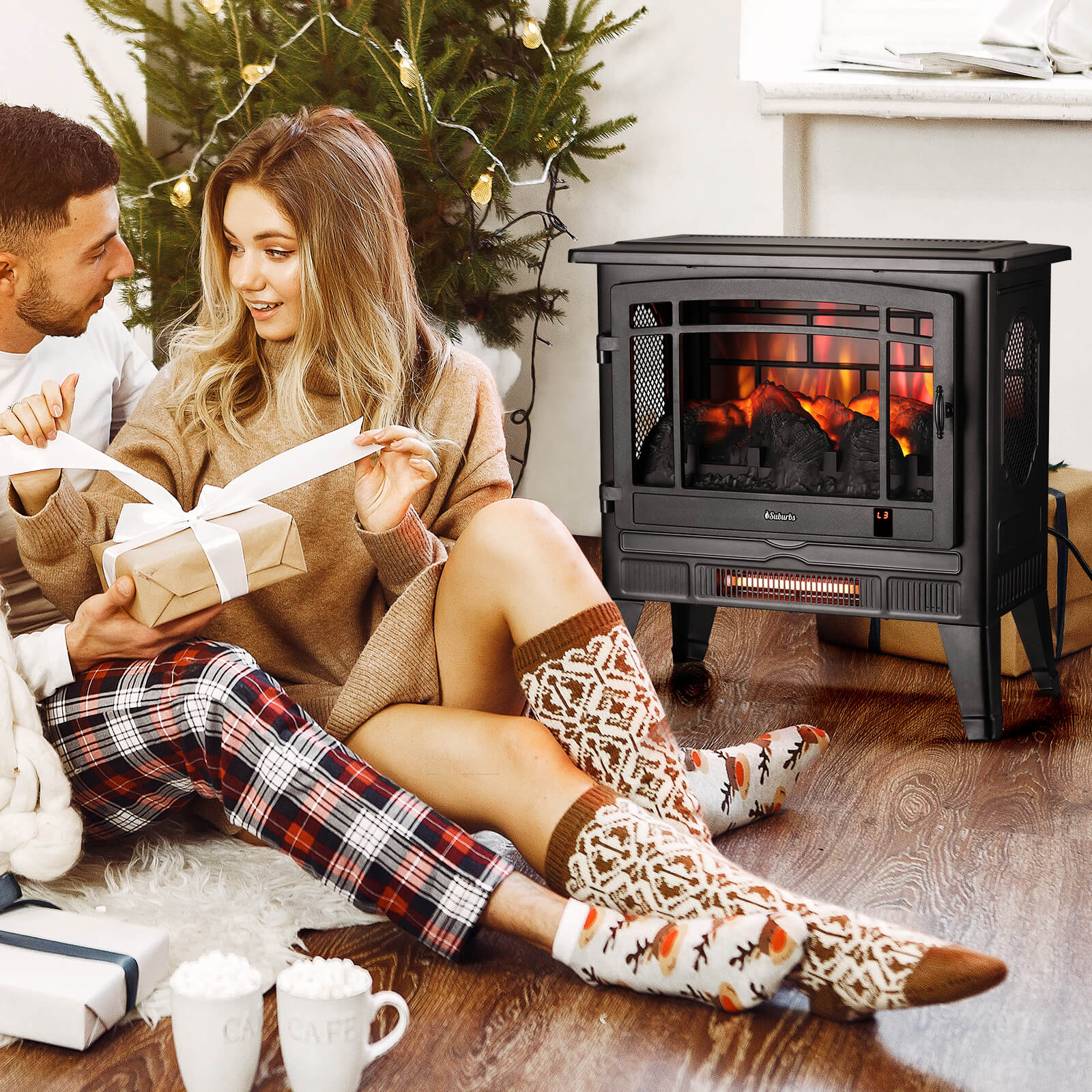 Suburbs TS25 Smart Electric Fireplace Stove Heater, WiFi Enabled - Tampa Home & Garden Store