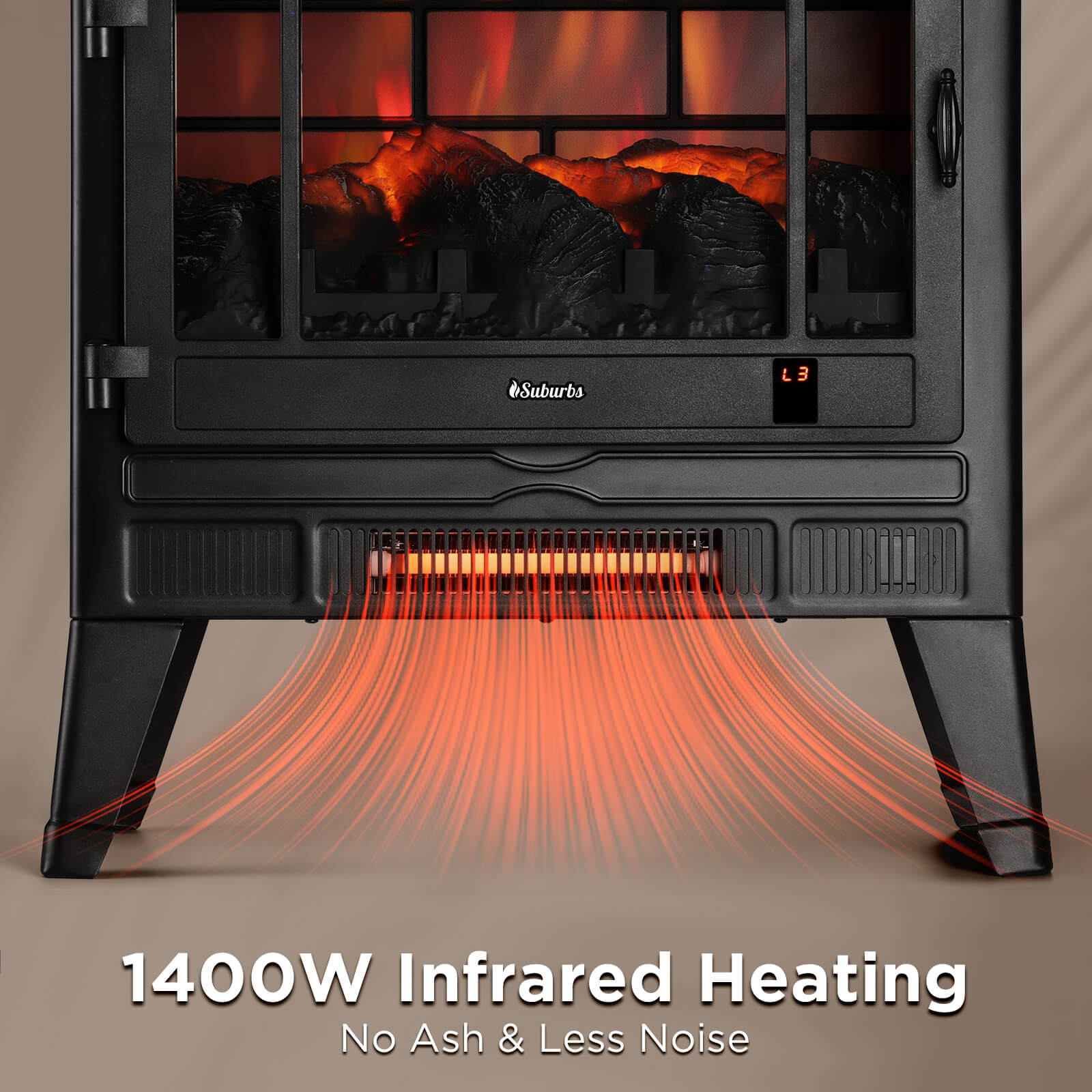 Suburbs TS25 Smart Electric Fireplace Stove Heater, WiFi Enabled - Tampa Home & Garden Store