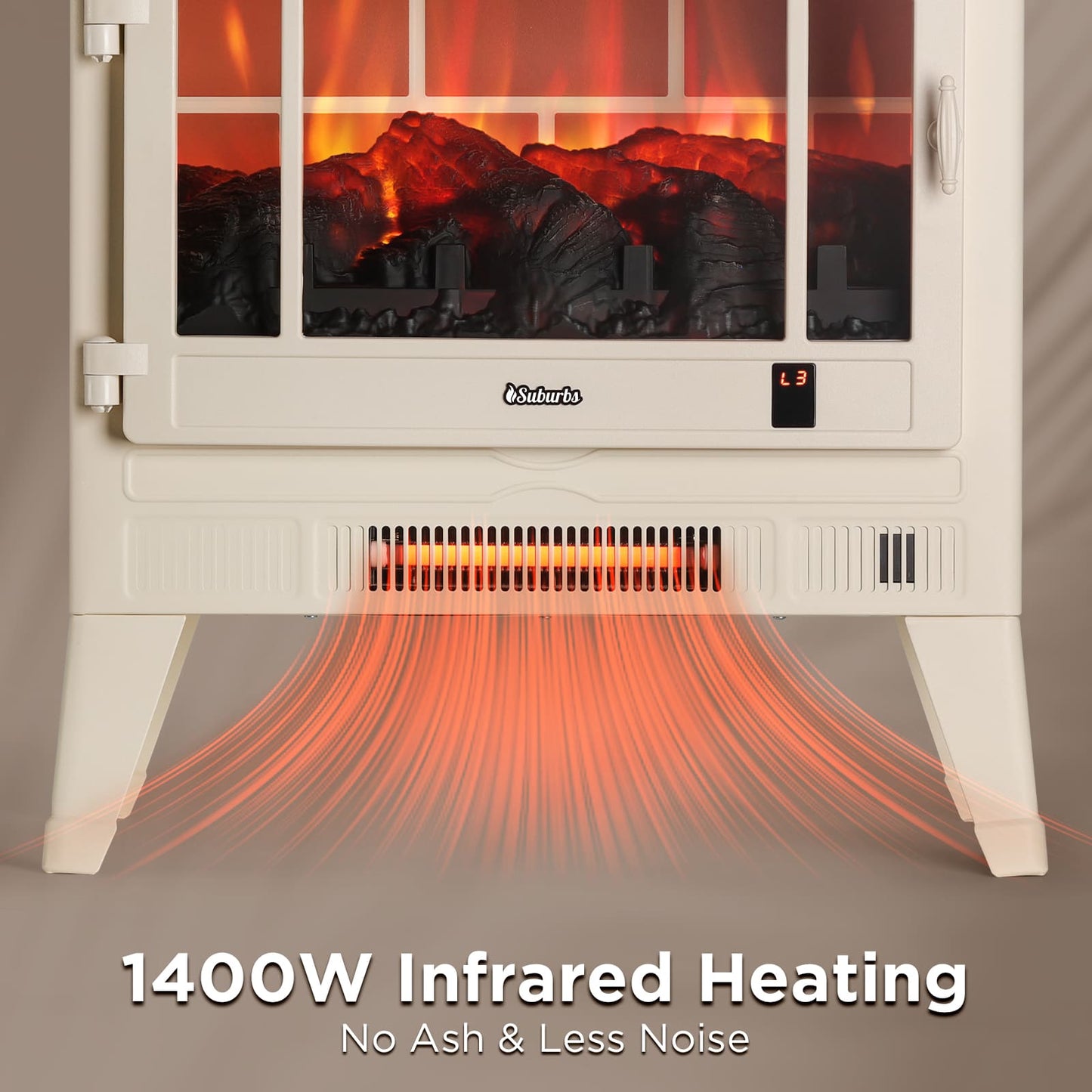 Suburbs TS25 Smart Electric Fireplace Stove Heater, WiFi Enabled - Tampa Home & Garden Store