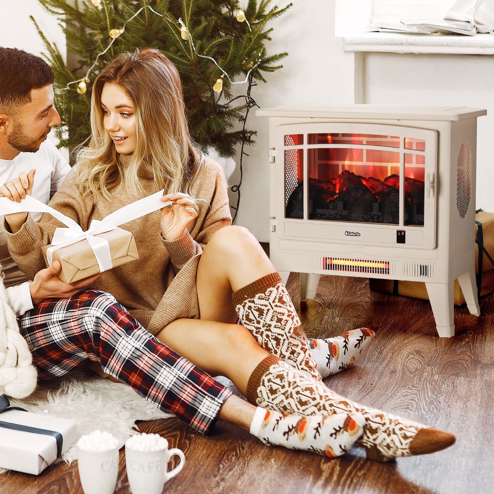 Suburbs TS25 Smart Electric Fireplace Stove Heater, WiFi Enabled - Tampa Home & Garden Store