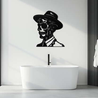 Sugar Head Makeup Man Metal Wall Art - Bold Steel Silhouette Decor- KAF471 - Tampa Home & Garden Store
