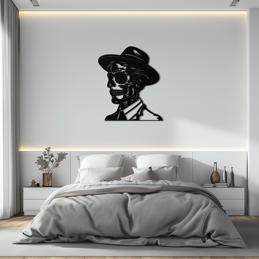 Sugar Head Makeup Man Metal Wall Art - Bold Steel Silhouette Decor- KAF471 - Tampa Home & Garden Store