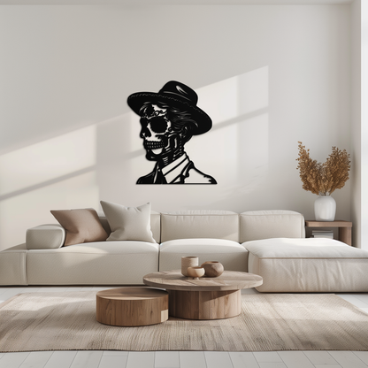 Sugar Head Makeup Man Metal Wall Art - Bold Steel Silhouette Decor- KAF471 - Tampa Home & Garden Store