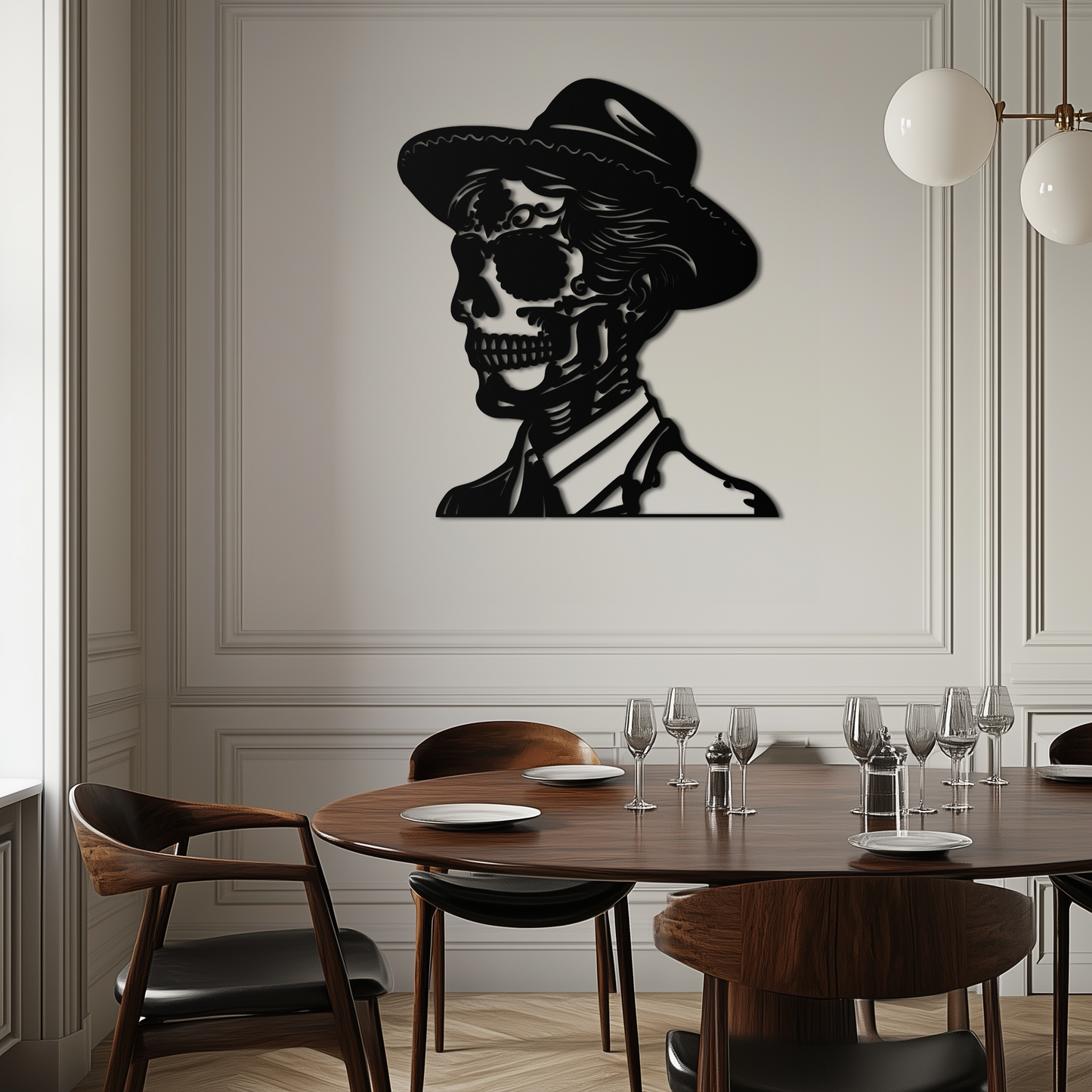 Sugar Head Makeup Man Metal Wall Art - Bold Steel Silhouette Decor- KAF471 - Tampa Home & Garden Store