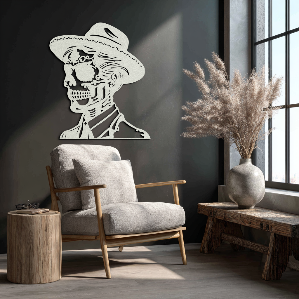 Sugar Head Makeup Man Metal Wall Art - Bold Steel Silhouette Decor- KAF471 - Tampa Home & Garden Store