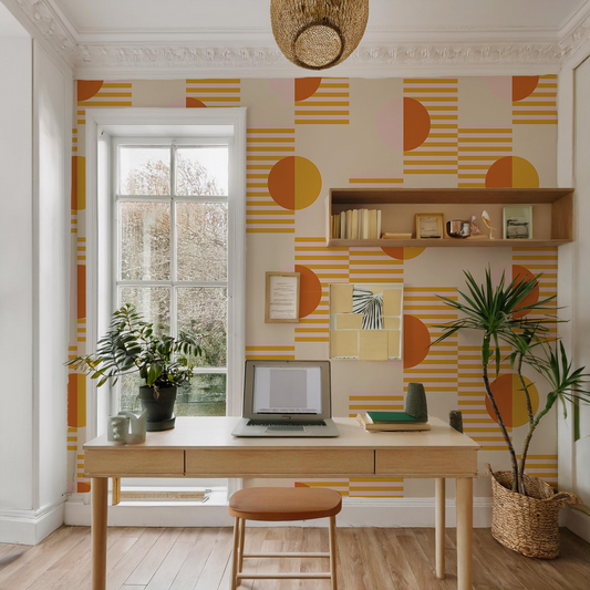Summer Suns Wallpaper, yellow and orange - Tampa Home & Garden Store