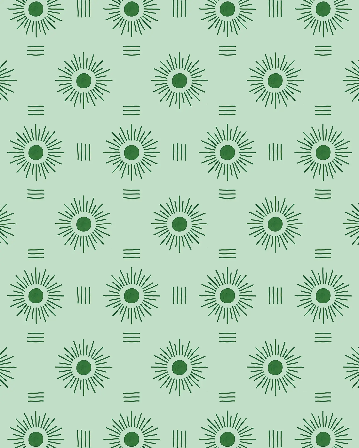 Sun Rays Wallpaper, mint & green - Tampa Home & Garden Store