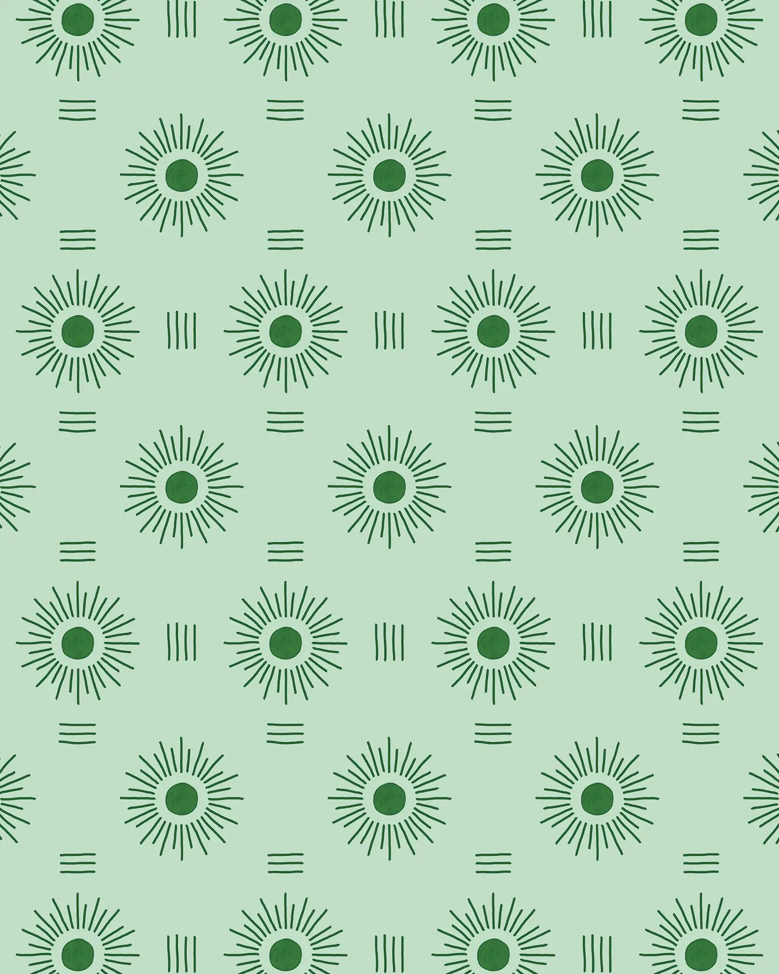Sun Rays Wallpaper, mint & green - Tampa Home & Garden Store