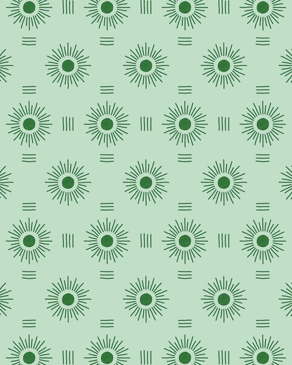 Sun Rays Wallpaper, mint & green - Tampa Home & Garden Store