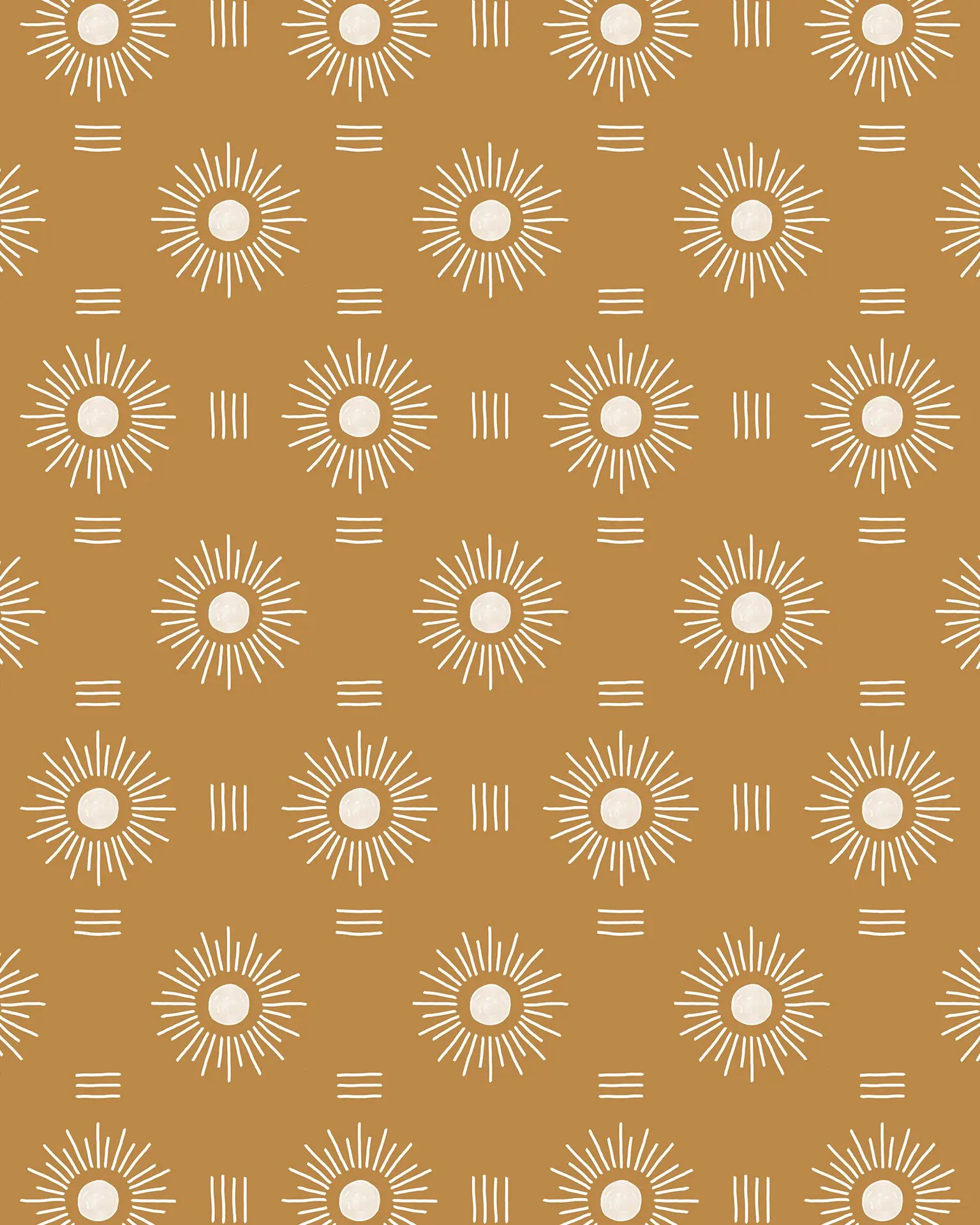 Sun Rays Wallpaper, mustard and white - Tampa Home & Garden Store