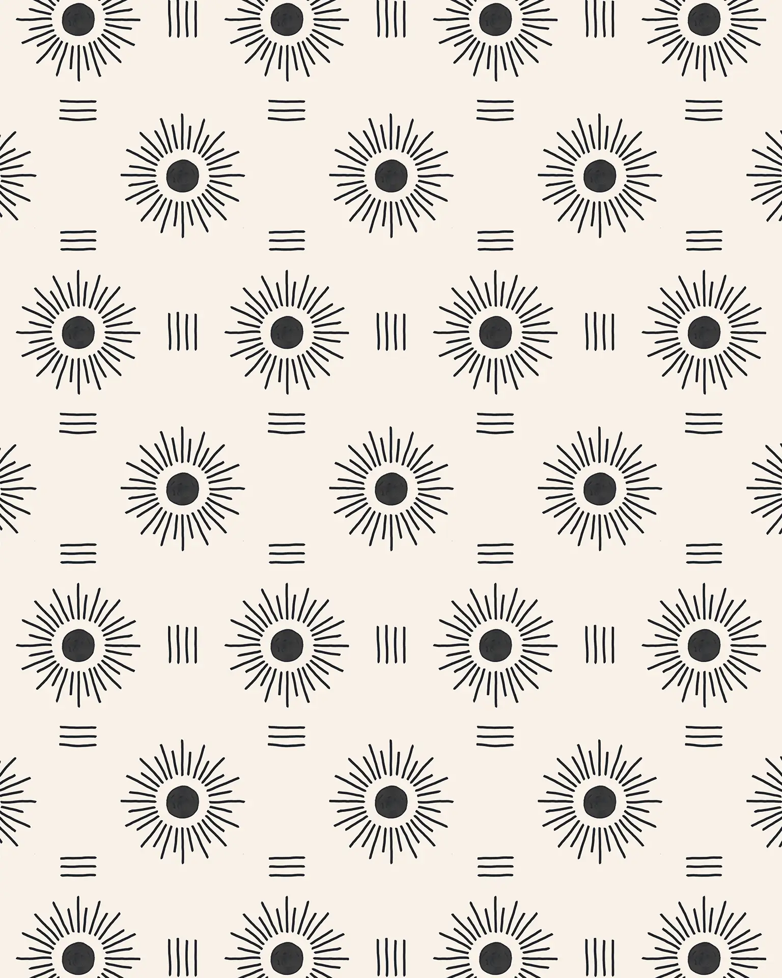 Sun Rays Wallpaper, off-white and black - Tampa Home & Garden Store
