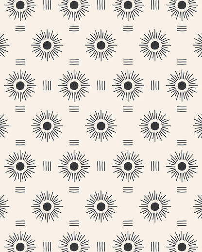 Sun Rays Wallpaper, off-white and black - Tampa Home & Garden Store