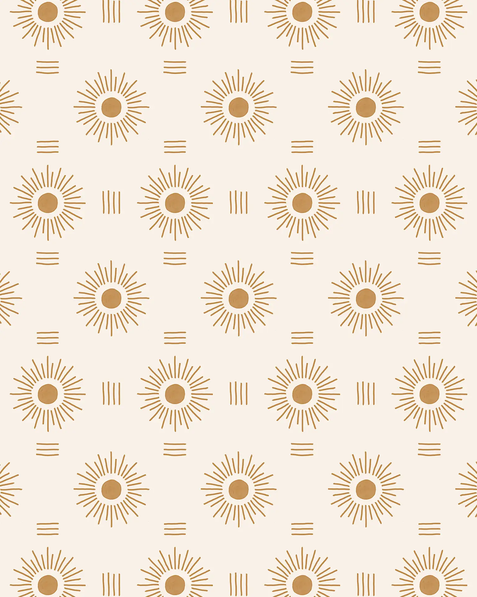 Sun Rays Wallpaper, off-white and mustard - Tampa Home & Garden Store