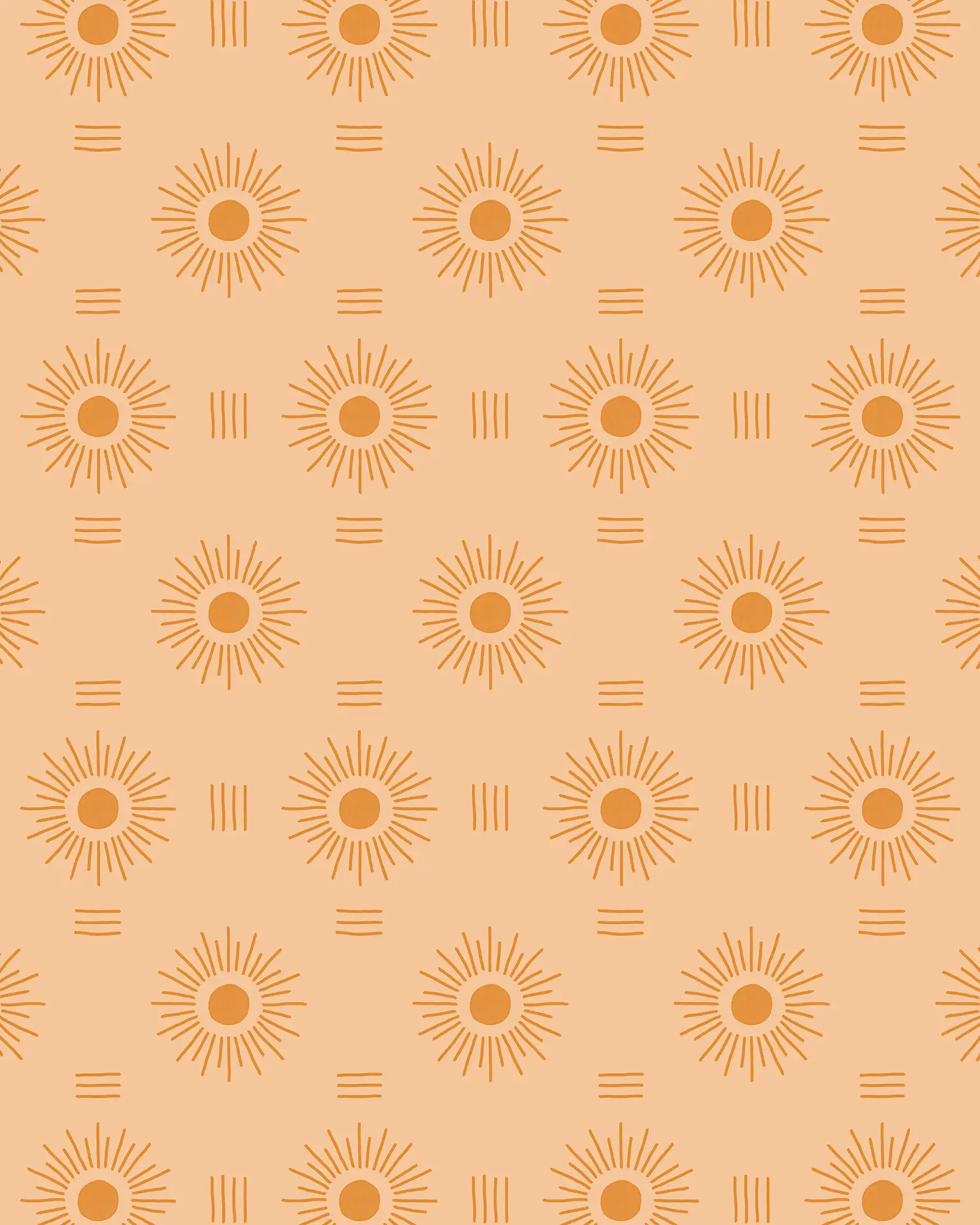 Sun Rays Wallpaper, peach and orange - Tampa Home & Garden Store