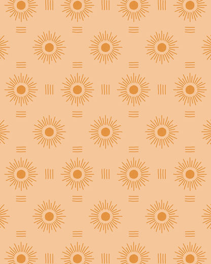 Sun Rays Wallpaper, peach and orange - Tampa Home & Garden Store