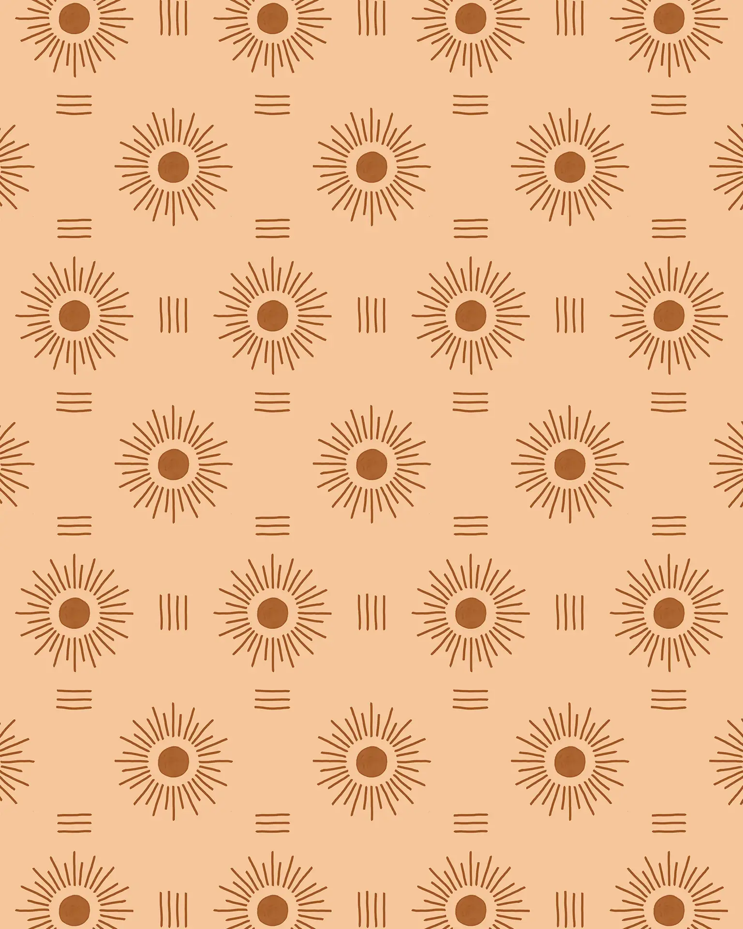 Sun Rays Wallpaper, peach and rust - Tampa Home & Garden Store