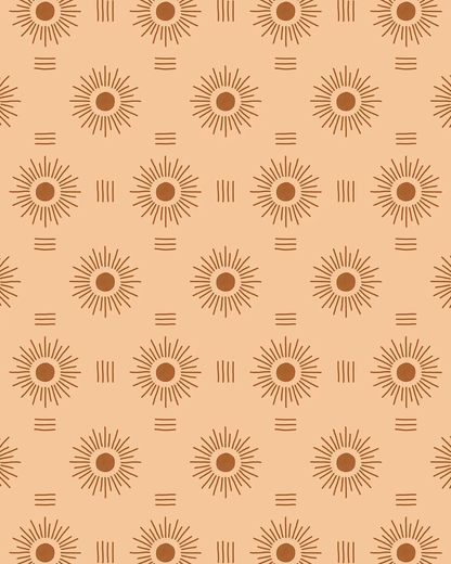 Sun Rays Wallpaper, peach and rust - Tampa Home & Garden Store