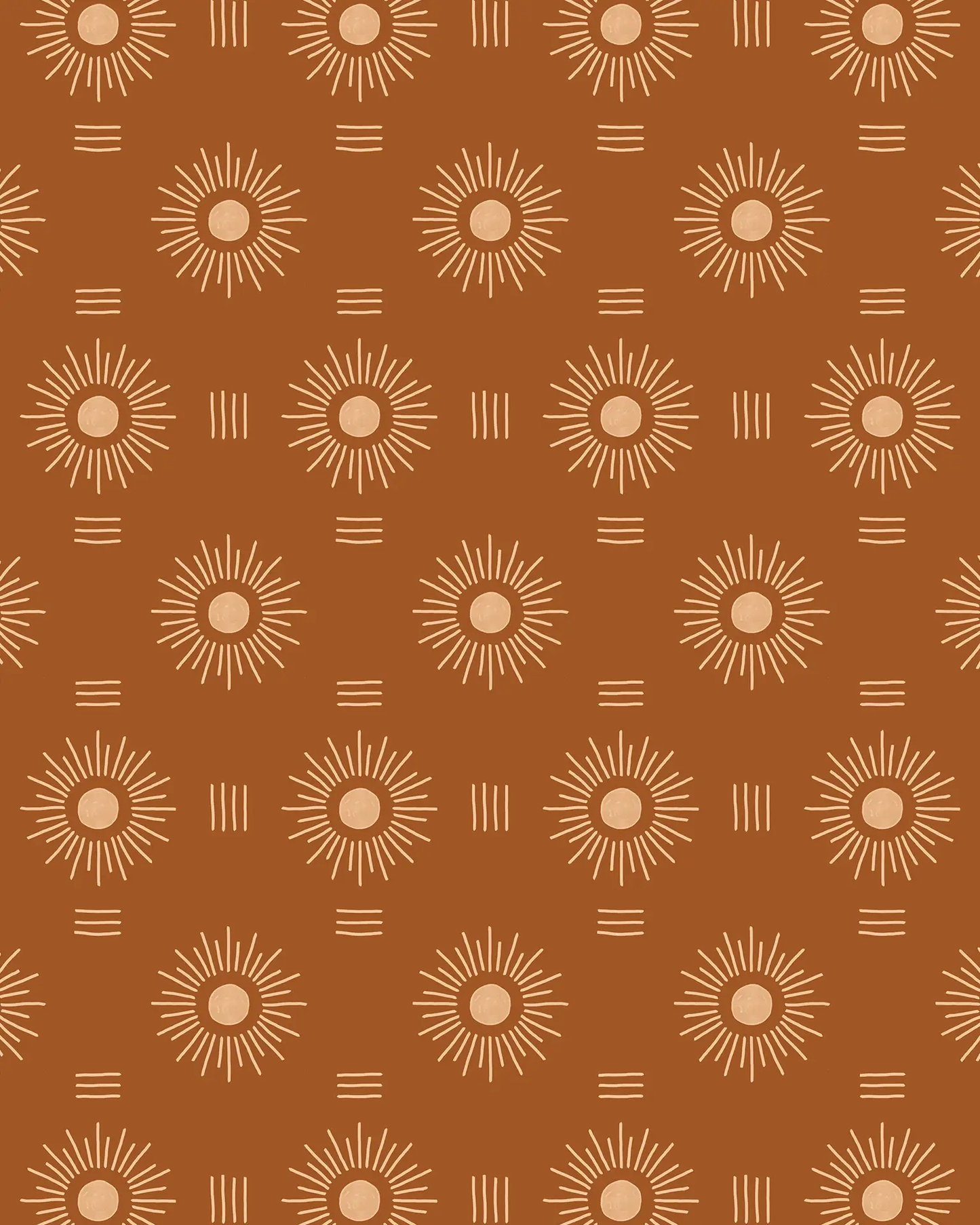 Sun Rays Wallpaper, rust and peach - Tampa Home & Garden Store