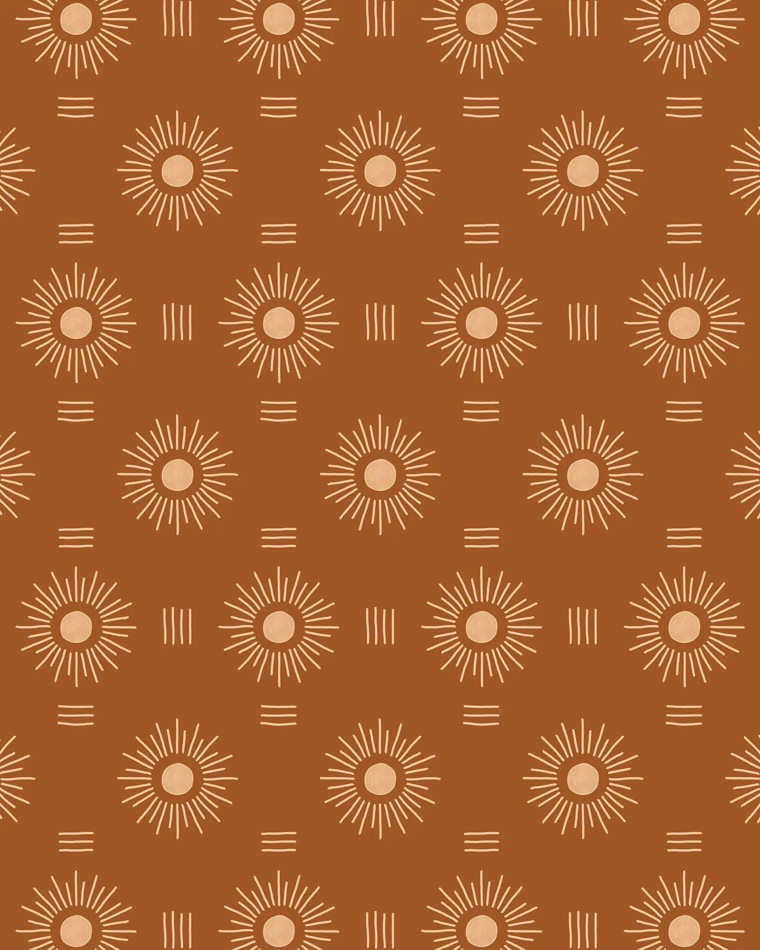 Sun Rays Wallpaper, rust and peach - Tampa Home & Garden Store