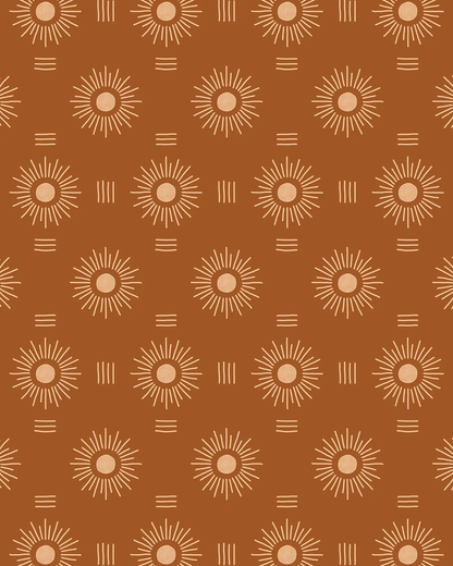 Sun Rays Wallpaper, rust and peach - Tampa Home & Garden Store