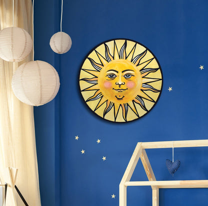 Sun Wall Art Ready to Hang 20" Smiling Yellow Sun Wall Decor - Tampa Home & Garden Store