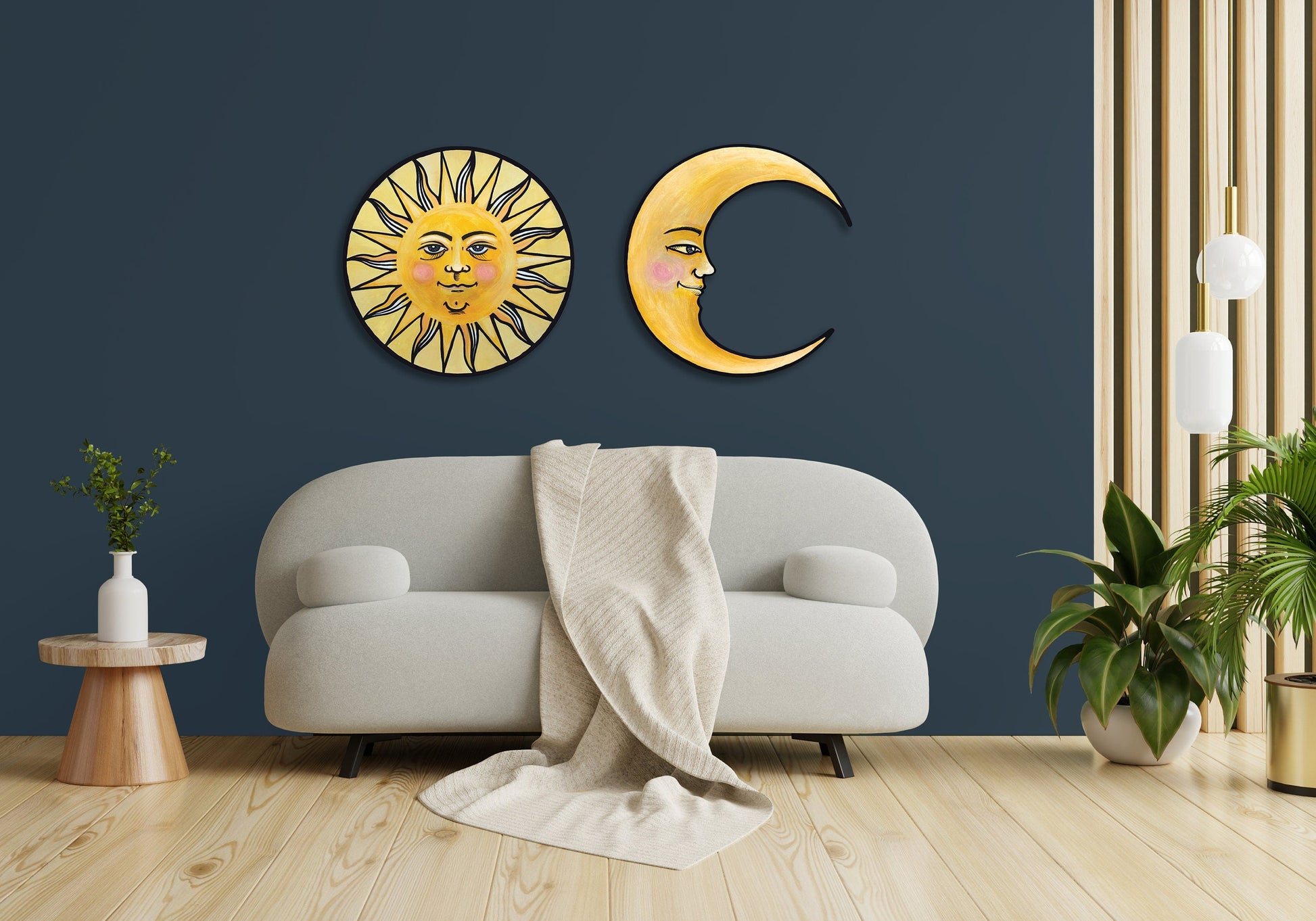 Sun Wall Art Ready to Hang 20" Smiling Yellow Sun Wall Decor - Tampa Home & Garden Store