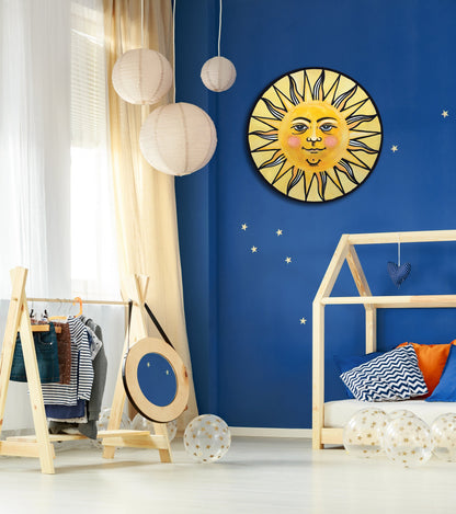 Sun Wall Art Ready to Hang 20" Smiling Yellow Sun Wall Decor - Tampa Home & Garden Store