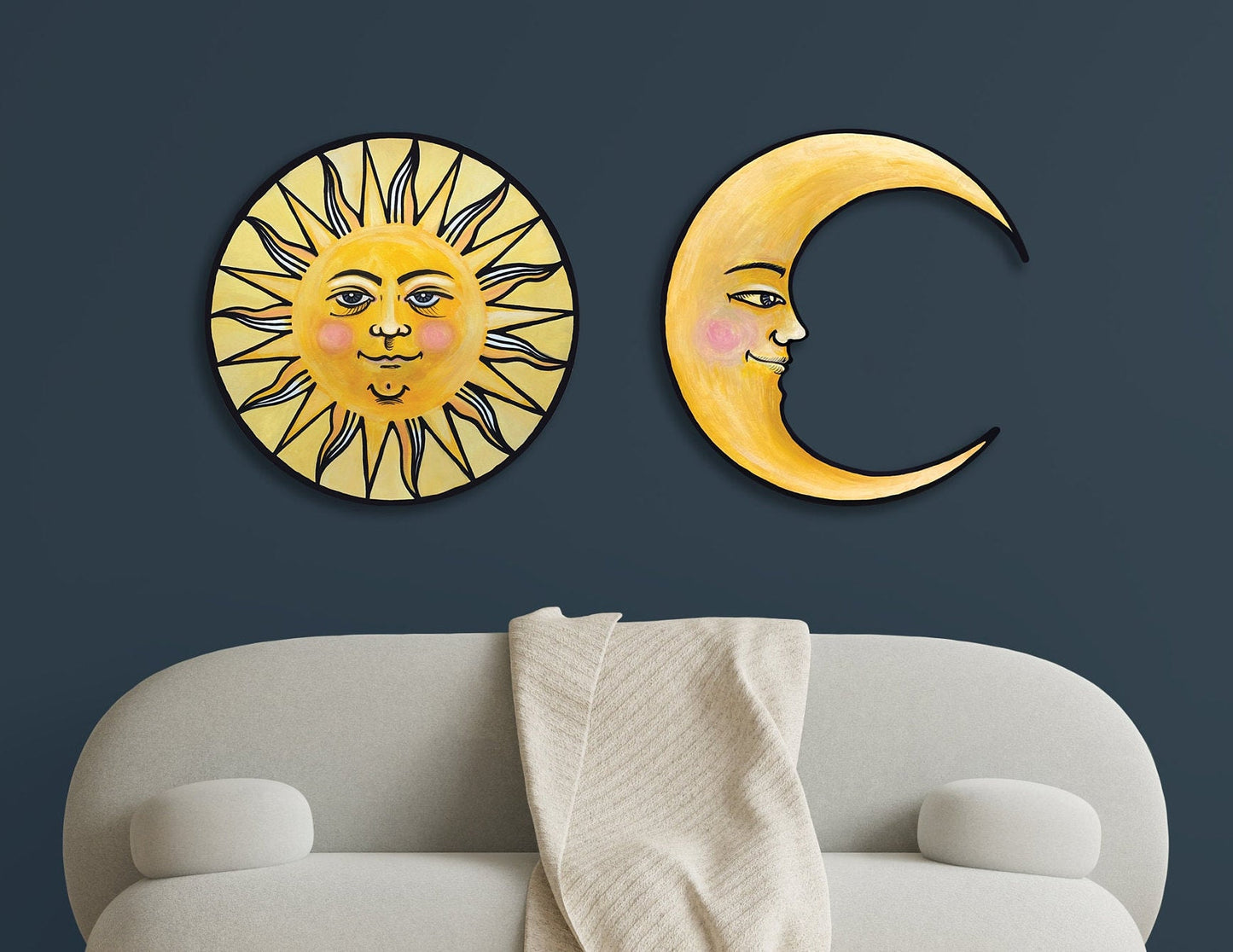 Sun and Moon Set Ready to Hang 20" Wall Art - Tampa Home & Garden Store
