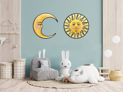 Sun and Moon Set Ready to Hang 20" Wall Art - Tampa Home & Garden Store