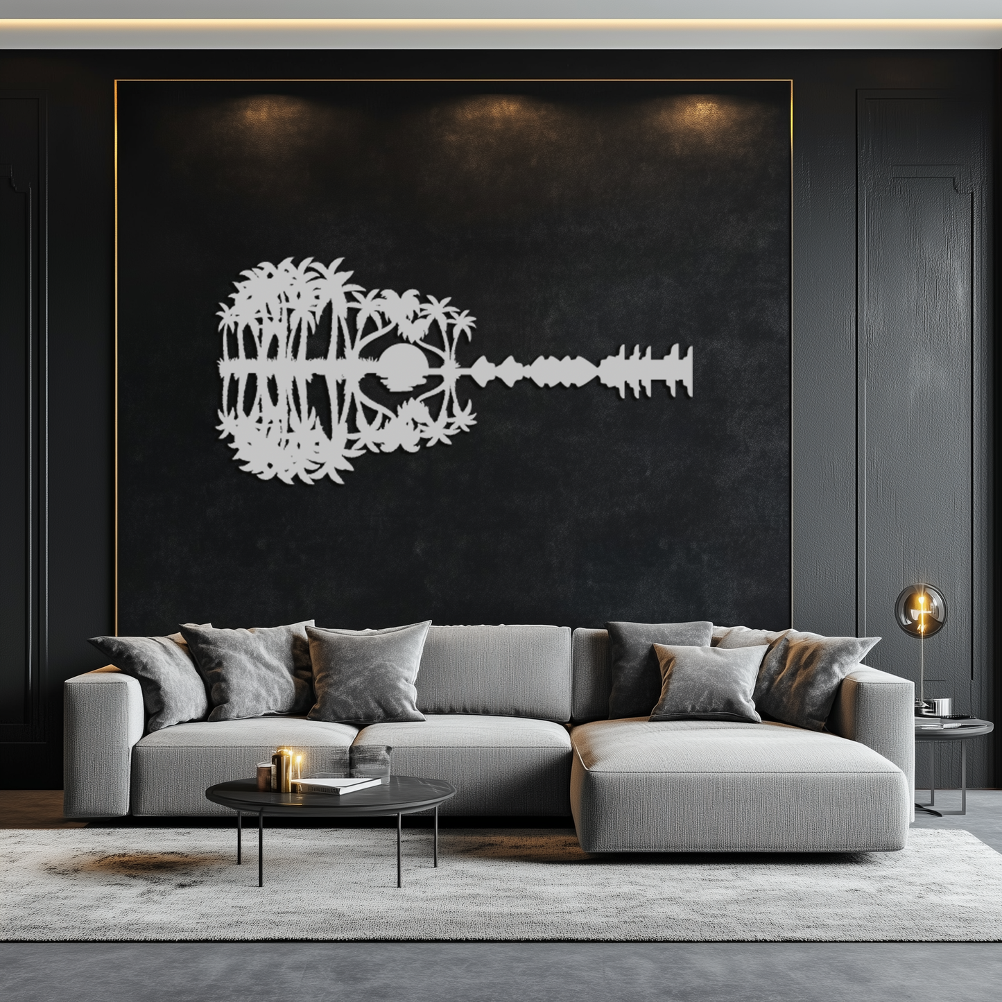 Sunset Guitar Metal Wall Art - Nature-Inspired Music Decor- KAF261 - Tampa Home & Garden Store