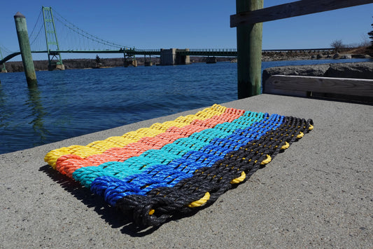 Sunset-Inspired Lobster rope Mat - Tampa Home & Garden Store
