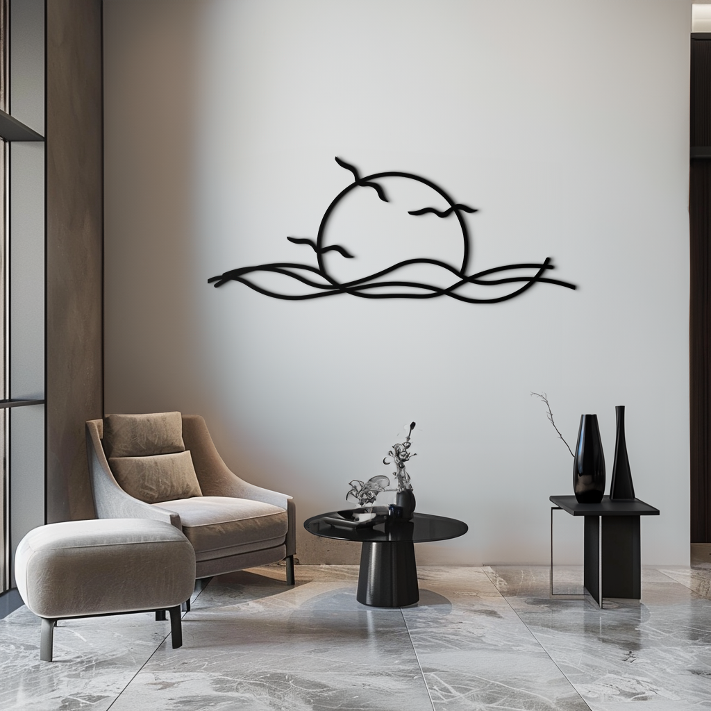 Sunset Metal Wall Art – Sunset Silhouette Steel Decor for Nature-Inspired Interiors- KAF331 - Tampa Home & Garden Store