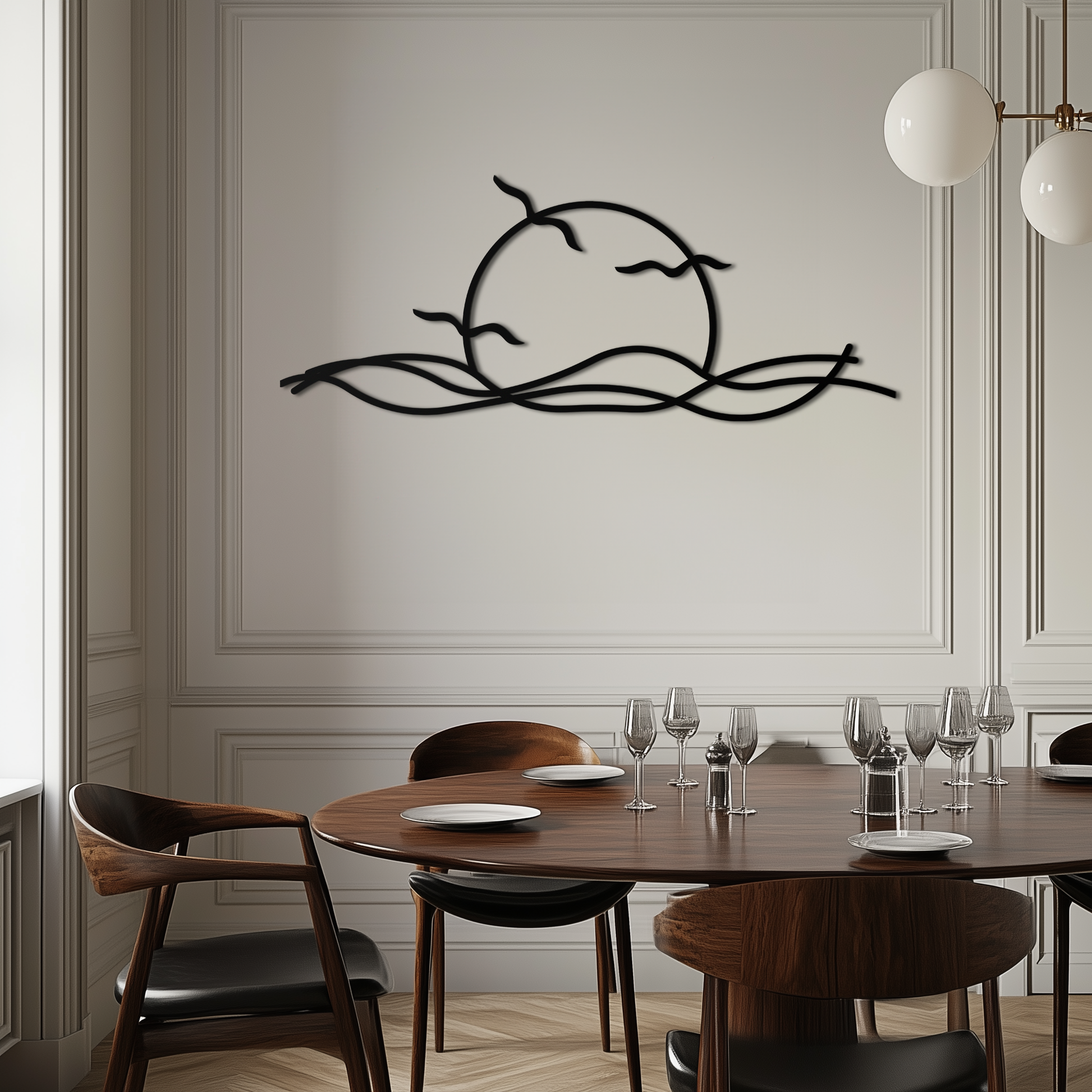 Sunset Metal Wall Art – Sunset Silhouette Steel Decor for Nature-Inspired Interiors- KAF331 - Tampa Home & Garden Store