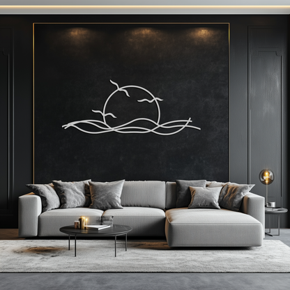 Sunset Metal Wall Art – Sunset Silhouette Steel Decor for Nature-Inspired Interiors- KAF331 - Tampa Home & Garden Store