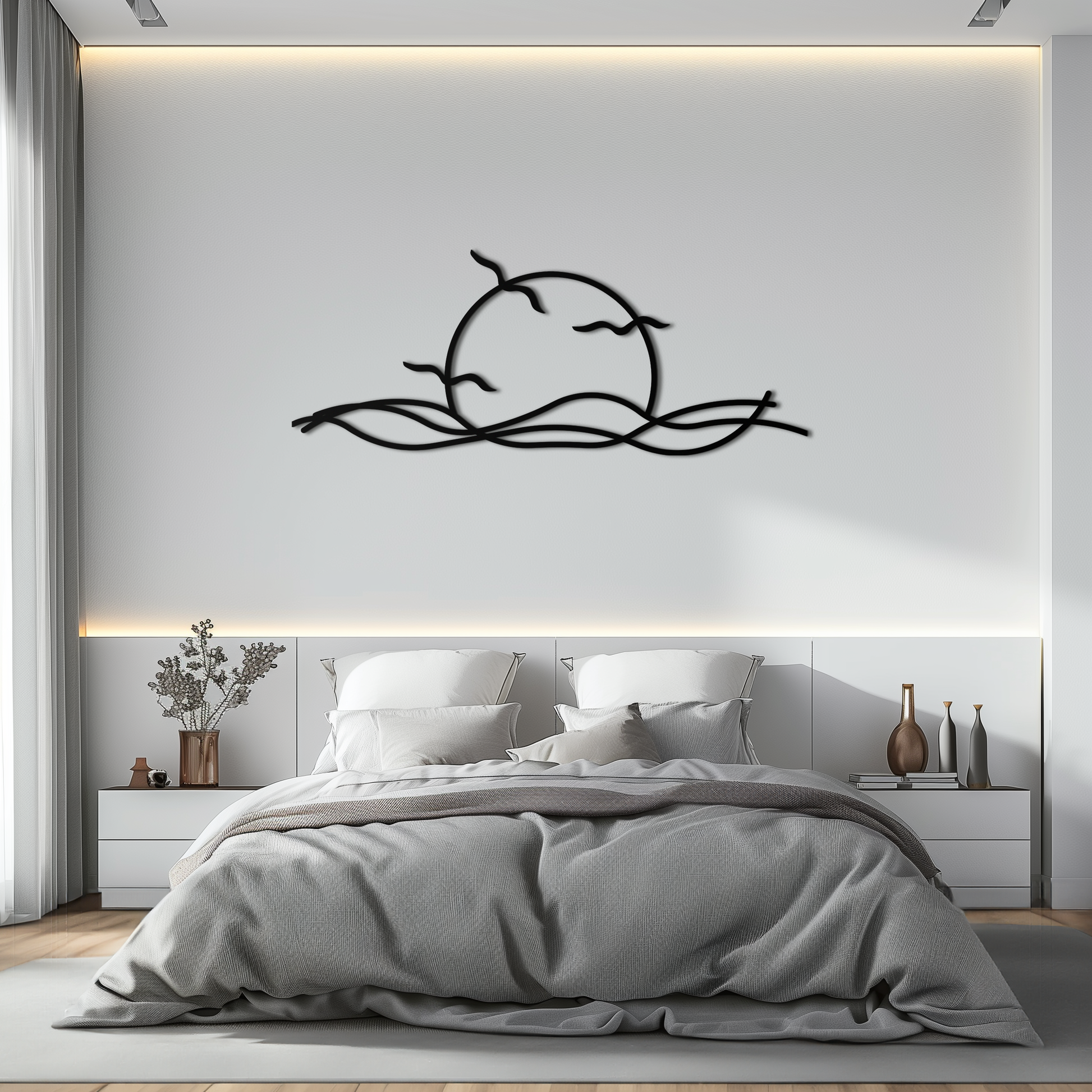 Sunset Metal Wall Art – Sunset Silhouette Steel Decor for Nature-Inspired Interiors- KAF331 - Tampa Home & Garden Store