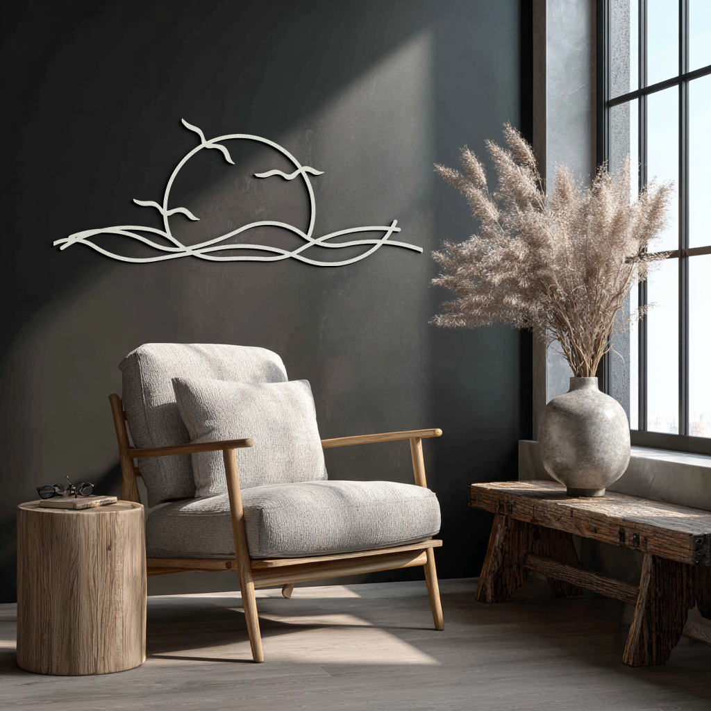 Sunset Metal Wall Art – Sunset Silhouette Steel Decor for Nature-Inspired Interiors- KAF331 - Tampa Home & Garden Store