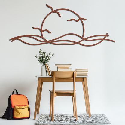 Sunset Metal Wall Art – Sunset Silhouette Steel Decor for Nature-Inspired Interiors- KAF331 - Tampa Home & Garden Store