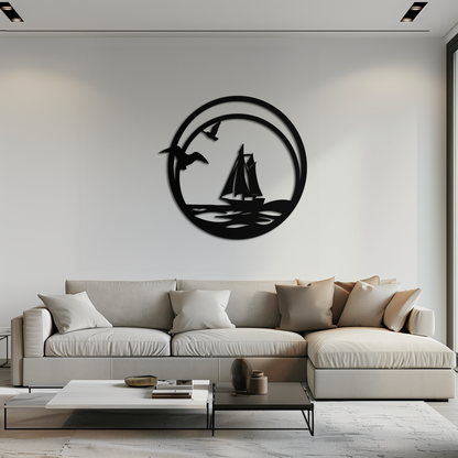 Sunset Silhouette Metal Wall Art - Mountain and Tree Steel Landscape Decor- KAF480 - Tampa Home & Garden Store