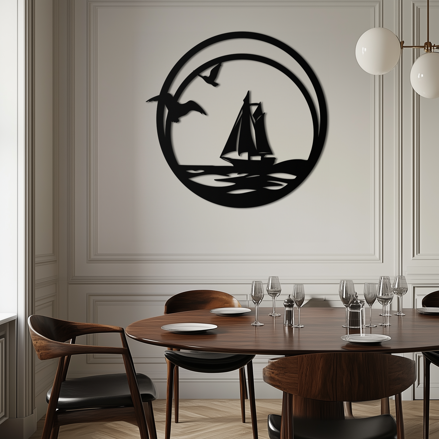Sunset Silhouette Metal Wall Art - Mountain and Tree Steel Landscape Decor- KAF480 - Tampa Home & Garden Store